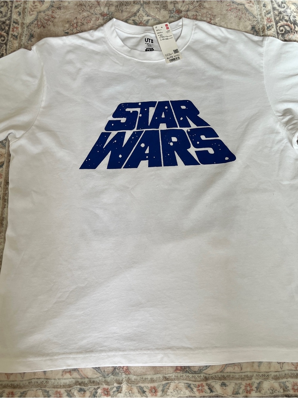 Star Wars White Short-Sleeve Tee with Blue Logo
